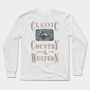 Bucking Bronco - Country and Western Belt Buckles Long Sleeve T-Shirt